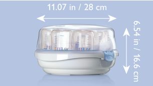 Lightweight design for sterile baby bottles on the go