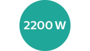 Motor de DC y 2200 W de potente flujo de aire