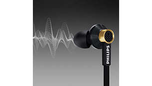 Enlarged 13.5mm drivers deliver rich and dynamic sound