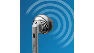 Przetworniki głośnikowe o średnicy 14,2 mm zapewniają bogate brzmienie basów i czysty dźwięk