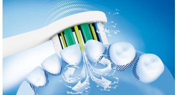Динамический способ очистки Sonicare направляет жидкость между зубами