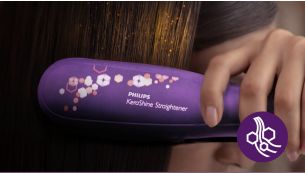 Keratin ceramic plates for smooth gliding and shiny hair