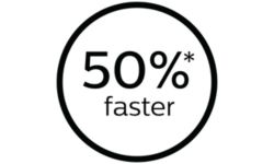 На 50 % быстрее для сокращения времени обработки