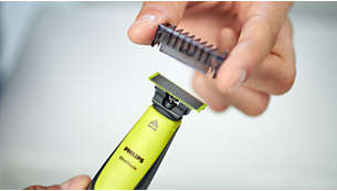 2 click-on stubble combs (1 and 2 mm) for even stubble
