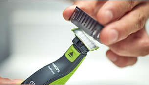 3 click-on stubble combs (1, 3 and 5 mm) for even stubble