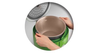 Easy to remove inner pot thanks to stay cool handles