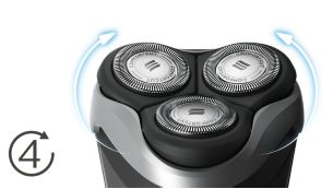 Heads flex in 4 directions to easily shave every curve