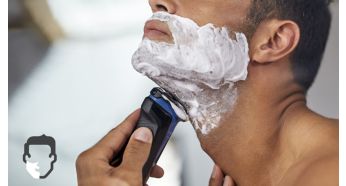 Get a comfortable dry or refreshing wet shave with Aquatec - Philips AquaTouch Wet & Dry Electric Shaver