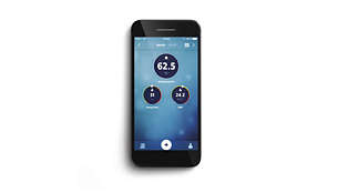 BMI und Körperfettanteil werden in der Philips health app angezeigt