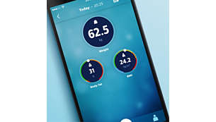 BMI and body fat percentage shown in the Philips health app