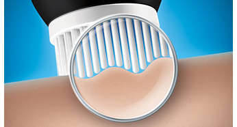 Coordinated bristle movements to boost micro-circulation