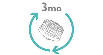 Replace the brush head every 3 months for a hygienic use