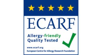 Testé pour la qualité anti-allergène selon la norme ECARF