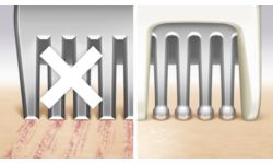 Триммер с закругленными кончиками защищает кожу от порезов