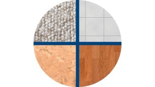 Подходит для всех твердых напольных покрытий и ковров