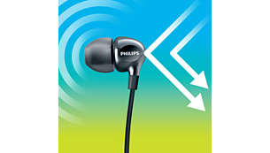 A perfect in-ear seal blocks out external noise