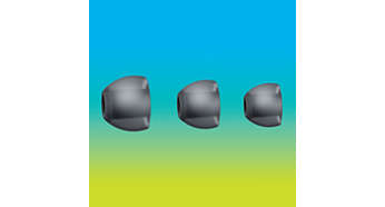 3 interchangeable rubber ear caps offer an optimal fit