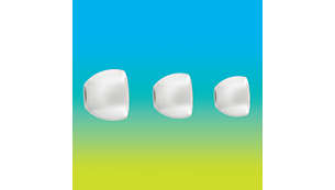 Tre gummiputer til øret for en optimal passform