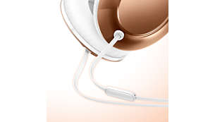 扁平耳機線設計讓您安心享受音樂，無需擔心雜亂的耳機線