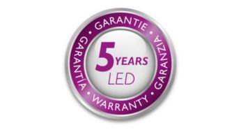 Philips suteikia 5 metų garantiją LED moduliui ir valdikliui
