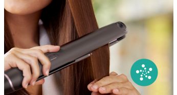 More care with ionic conditioning for shiny, frizz-free hair