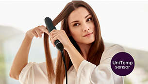 UniTemp érzékelő az alacsonyabb hőfokon gyönyörűen formázott hajért
