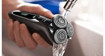 Shaver can be rinsed clean under the tap