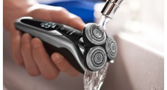 Shaver can be rinsed clean under the tap