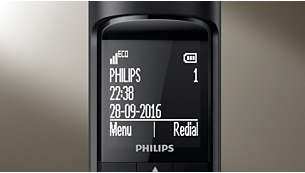 High-contrast 4.6 cm (1.8") white-on-black graphical display