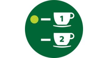 Easy-to-read water level indicator denoting cup volumes