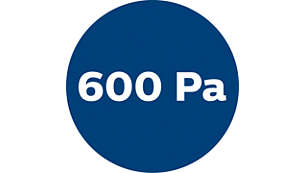 600 Pa high power for strong suction