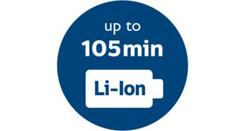 Powerful Li-Ion battery 105 min operating time