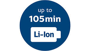 Pin Li-Ion mạnh cho thời gian hoạt động 105 phút