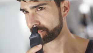 The nose trimmer gently removes unwanted nose and ear hairs