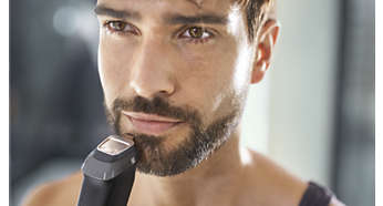 El recortador metálico para detalles define los bordes de tu barba o chivo