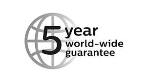 5-year guarantee and worldwide voltage