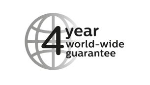 4-year guarantee and worldwide voltage