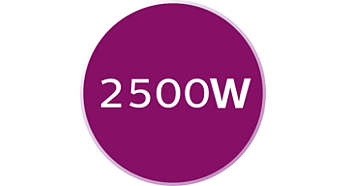 2500 W for quick heat-up and powerful performance