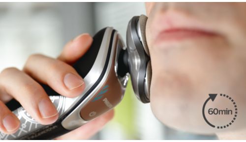 60 minuti di rasatura senza filo dopo una ricarica completa