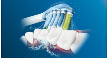 Η δυναμική καθαριστική δράση οδηγεί τα υγρά ανάμεσα στα δόντια