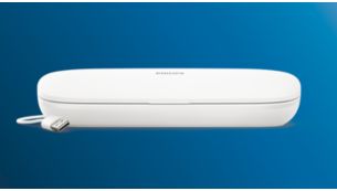 O estojo de viagem para carregamento por USB carrega a pega em qualquer lugar