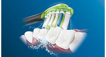 Динамічне чищення забезпечує потрапляння рідини глибоко між зуби
