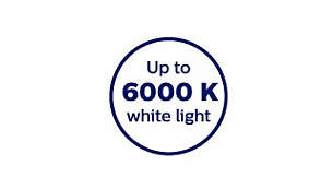 Suhu warna 6000 Kelvin untuk cahaya putih yang tajam