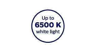 Upp till 6 500 K för ett klart, vitt ljus
