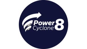 PowerCyclone 8 -tekniikka erottaa pölyn ilmasta