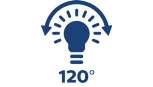 細部を見逃さない 120°のワイドな照射面