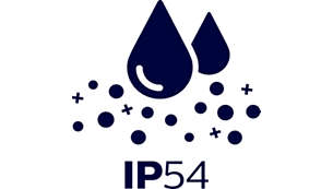 Protección contra las salpicaduras de agua y el polvo: IP54