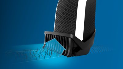 Насадка-триммер Lift&Trim направляет волоски к лезвиям для равномерного подравнивания