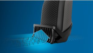 Lift & Trim comb guides hairs to the blades for an even trim