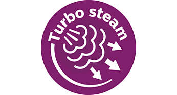 Помпата Turbo изтласква до 50% повече пара през тъканта*